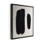 Mid Century Modern Minimalist Abstract Art Brush Strokes Black & White Ink Art Brush Strokes Framed Canvas Print Gallery Image 2