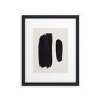 Mid Century Modern Minimalist Abstract Art Brush Strokes Black & White Ink Art Brush Strokes Framed Art Print Gallery Image 5