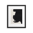 Mid Century Modern Minimalist Abstract Art Brush Strokes Black & White Ink Art Colorfield Framed Art Print Gallery Image 5