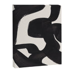 Mid Century Modern Minimalist Abstract Art Brush Strokes Black & White Ink Art Maze Canvas Print Gallery Image 6