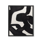 Mid Century Modern Minimalist Abstract Art Brush Strokes Black & White Ink Art Maze Framed Canvas Print Gallery Image 6