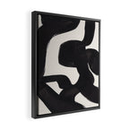 Mid Century Modern Minimalist Abstract Art Brush Strokes Black & White Ink Art Maze Framed Canvas Print Gallery Image 2