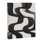 Mid Century Modern Minimalist Abstract Art Brush Strokes Black & White Ink Art Ripple Lines Canvas Print Gallery Image 6