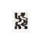 Mid Century Modern Minimalist Abstract Art Brush Strokes Black & White Ink Art Ripple Lines Art Print Gallery Image 1