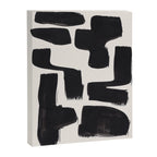 Mid Century Modern Minimalist Abstract Art Brush Strokes Black & White Ink Art Shapes Canvas Print Gallery Image 6