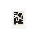 Mid Century Modern Minimalist Abstract Art Brush Strokes Black & White Ink Art Shapes Art Print Gallery Image 1