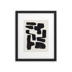Mid Century Modern Minimalist Abstract Art Brush Strokes Black & White Ink Art Shapes Framed Art Print Gallery Image 5