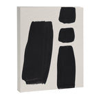 Mid Century Modern Minimalist Abstract Art Brush Strokes Black & White Ink Art Square Shapes Canvas Print Gallery Image 6