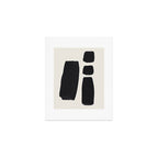 Mid Century Modern Minimalist Abstract Art Brush Strokes Black & White Ink Art Square Shapes Art Print Gallery Image 1