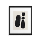 Mid Century Modern Minimalist Abstract Art Brush Strokes Black & White Ink Art Square Shapes Framed Art Print Gallery Image 5