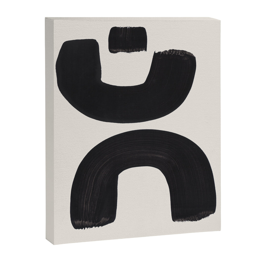 Mid Century Modern Minimalist Abstract Art Brush Strokes Black & White Ink Art Tribal Marking Canvas Print Gallery Image 6
