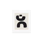 Mid Century Modern Minimalist Abstract Art Brush Strokes Black & White Ink Art Tribal Marking Art Print Gallery Image 1