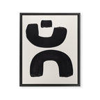 Mid Century Modern Minimalist Abstract Art Brush Strokes Black & White Ink Art Tribal Marking Framed Canvas Print Gallery Image 6