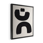 Mid Century Modern Minimalist Abstract Art Brush Strokes Black & White Ink Art Tribal Marking Framed Canvas Print Gallery Image 2