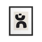 Mid Century Modern Minimalist Abstract Art Brush Strokes Black & White Ink Art Tribal Marking Framed Art Print Gallery Image 5