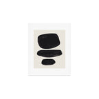 Mid Century Modern Minimalist Abstract Art Brush Strokes Black & White Ink Art Tribal Pebbles Art Print Gallery Image 1