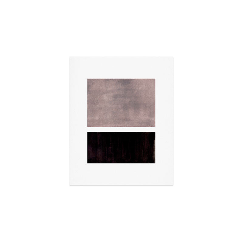 Mid Century Modern Minimalist Art Colorblock Rothko Inspired Squares Grey and Black Simple Abstract Art Print Gallery Image 1