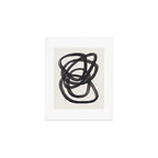 Mid Century Modern Minimalist Abstract Art Brush Strokes Black & White Ink Art Spiral Circles Art Print Gallery Image 1