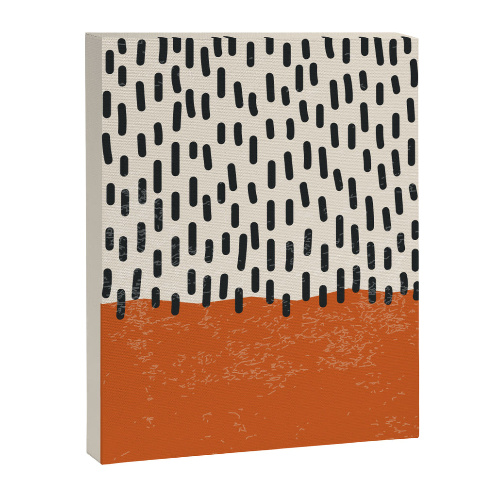 Mid Century Modern Minimalist Rothko Inspired Color Field Red Rain With Lines Geometric Style Canvas Print Gallery Image 6
