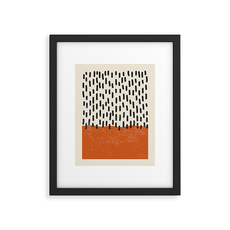 Mid Century Modern Minimalist Rothko Inspired Color Field Red Rain With Lines Geometric Style Framed Art Print Gallery Image 5