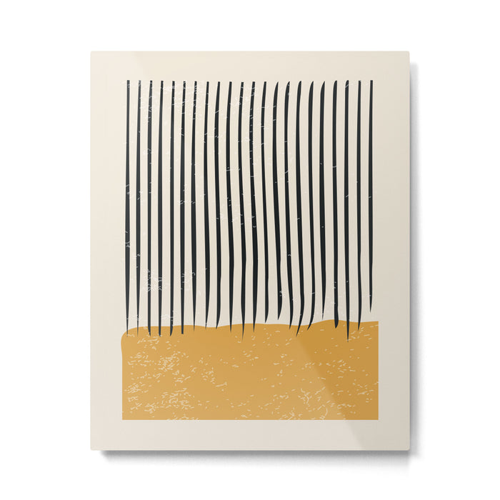 Mid Century Modern Minimalist Rothko Inspired Color Field With Lines Geometric Style Metal Print Gallery Image 1