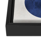 Mid Century Modern Navy Blue Circle Semi CircleWarm Neutral Tones Framed Canvas Print Gallery Image 3