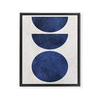 Mid Century Modern Navy Blue Circle Semi CircleWarm Neutral Tones Framed Canvas Print Gallery Image 6