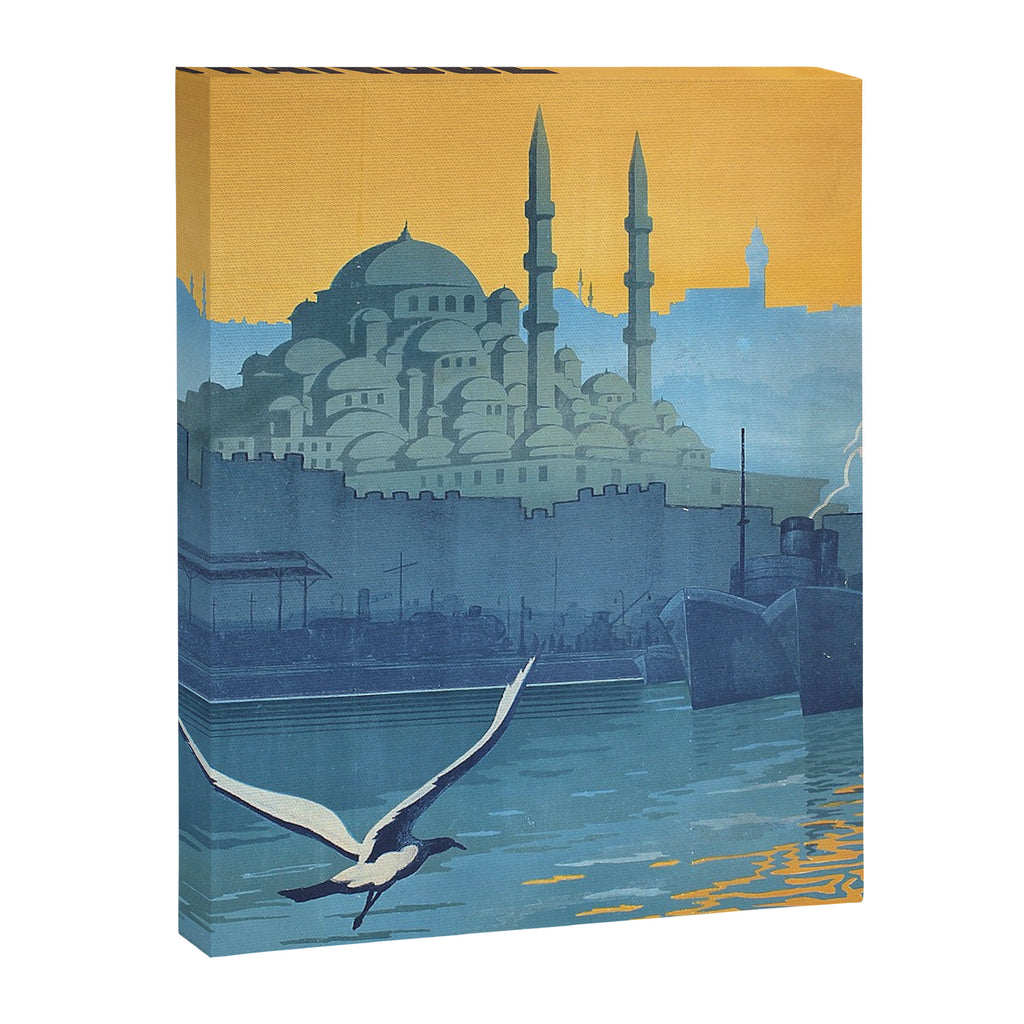 Mid Century Modern Travel Vintage Poster Istanbul Turkey Grand Mosque Canvas Print Gallery Image 6