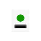 Mid-century Modern Lime Green Minimalist Sunset Over Striped Waves Art Print Gallery Image 1