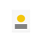 Midcentury Yellow Minimalist Sunset With Black Stripes Art Print Gallery Image 1