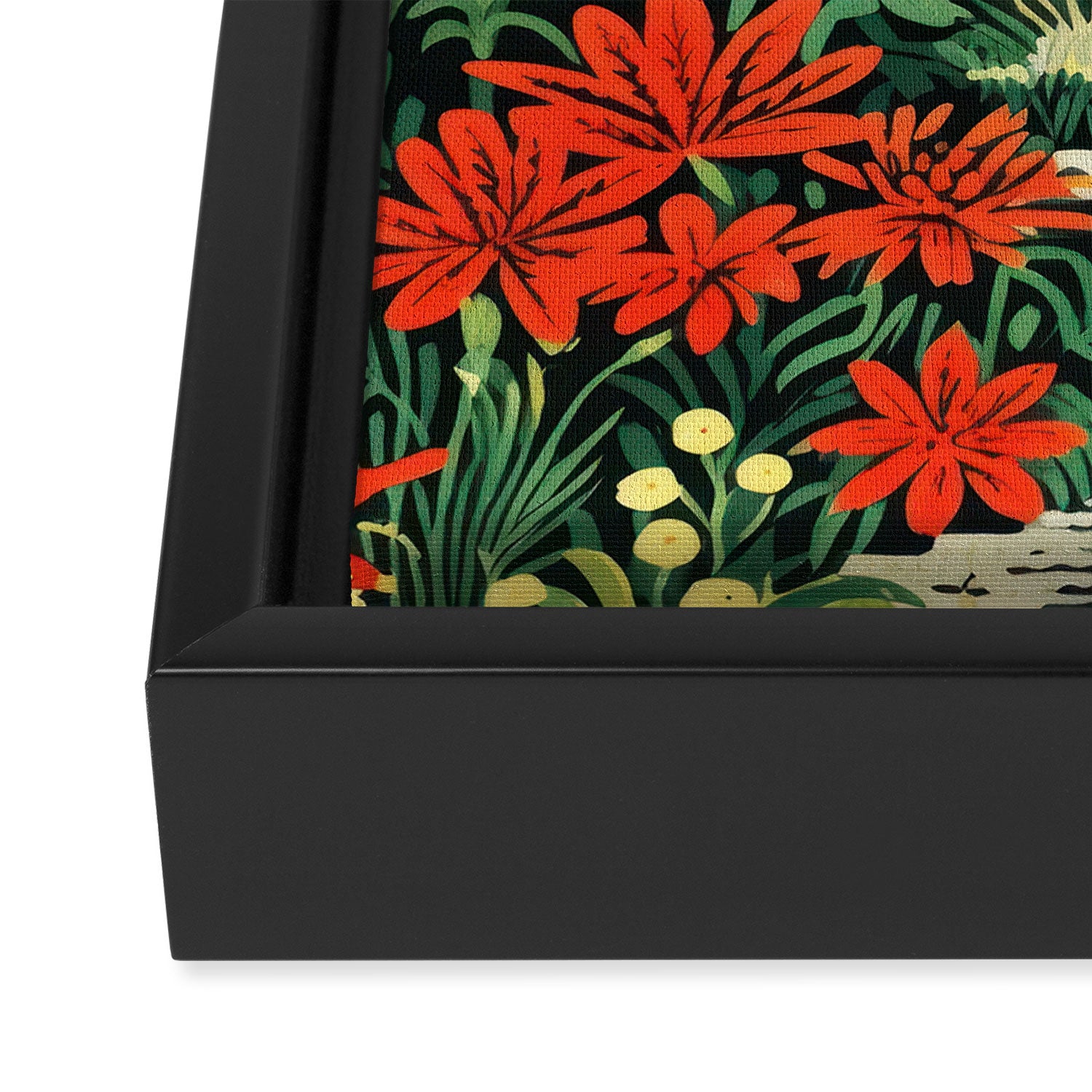 Midnight Tropical  Forest Framed Canvas Print Gallery Image 3