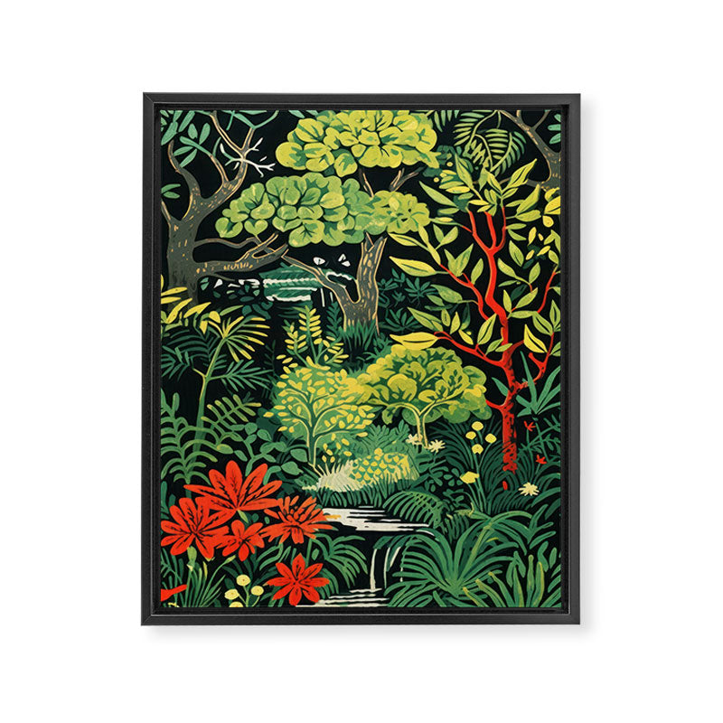 Midnight Tropical  Forest Framed Canvas Print Gallery Image 6