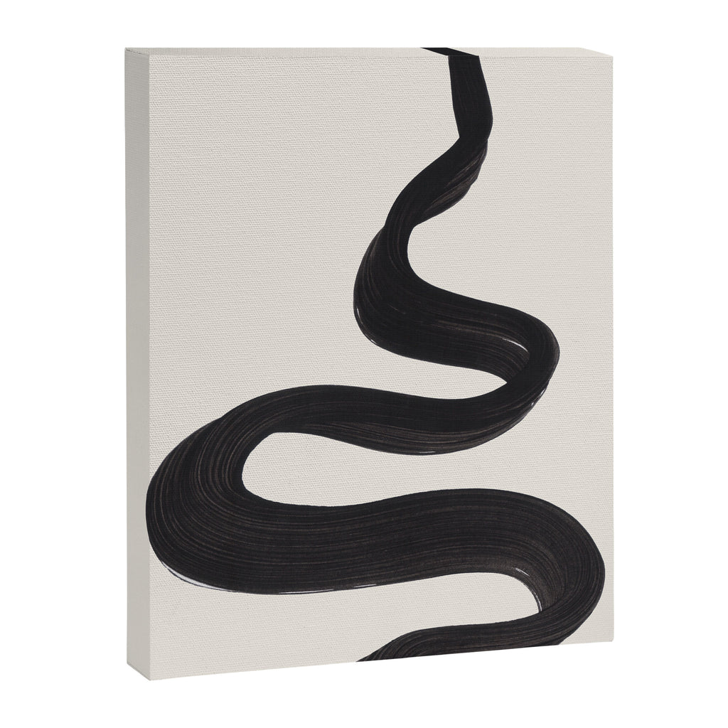 Minimalist Abstract Art Smoke Genie In The Lamp Mythical Magical Ink Art Black & White Canvas Print Gallery Image 6