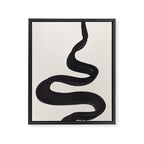 Minimalist Abstract Art Smoke Genie In The Lamp Mythical Magical Ink Art Black & White Framed Canvas Print Gallery Image 6