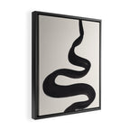 Minimalist Abstract Art Smoke Genie In The Lamp Mythical Magical Ink Art Black & White Framed Canvas Print Gallery Image 2