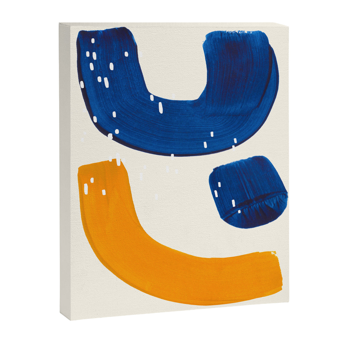 Minimalist Abstract Mid Century Modern Colorful Shape Yellow Blue Pattern Fun Art Canvas Print Gallery Image 6