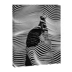 Minimalist Abstract Modern Ripple Lines Projected Woman Sensual Cool Feminine Black and White Photo Canvas Print Gallery Image 6