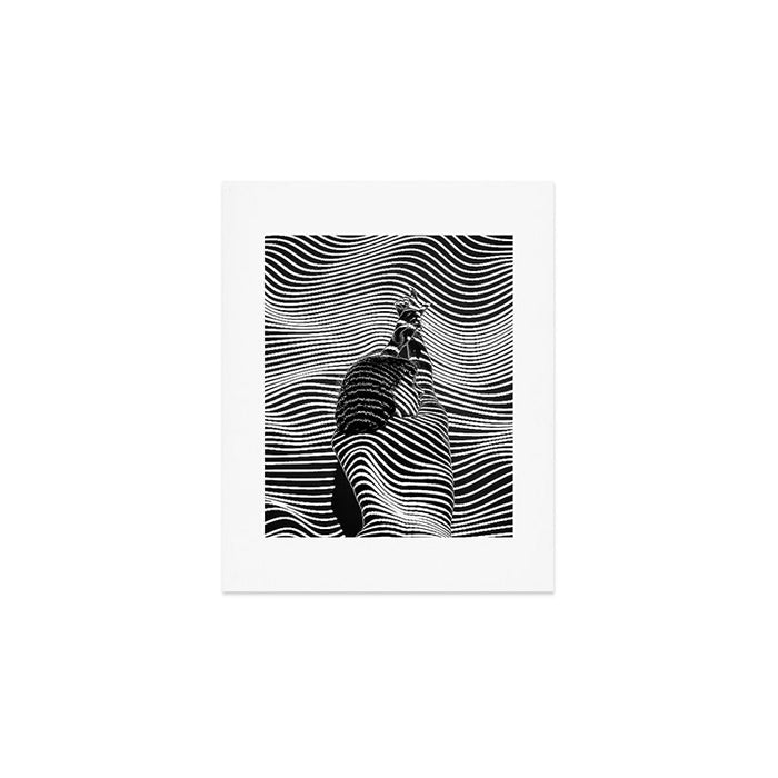 Minimalist Abstract Modern Ripple Lines Projected Woman Sensual Cool Feminine Black and White Photo Art Print Gallery Image 1