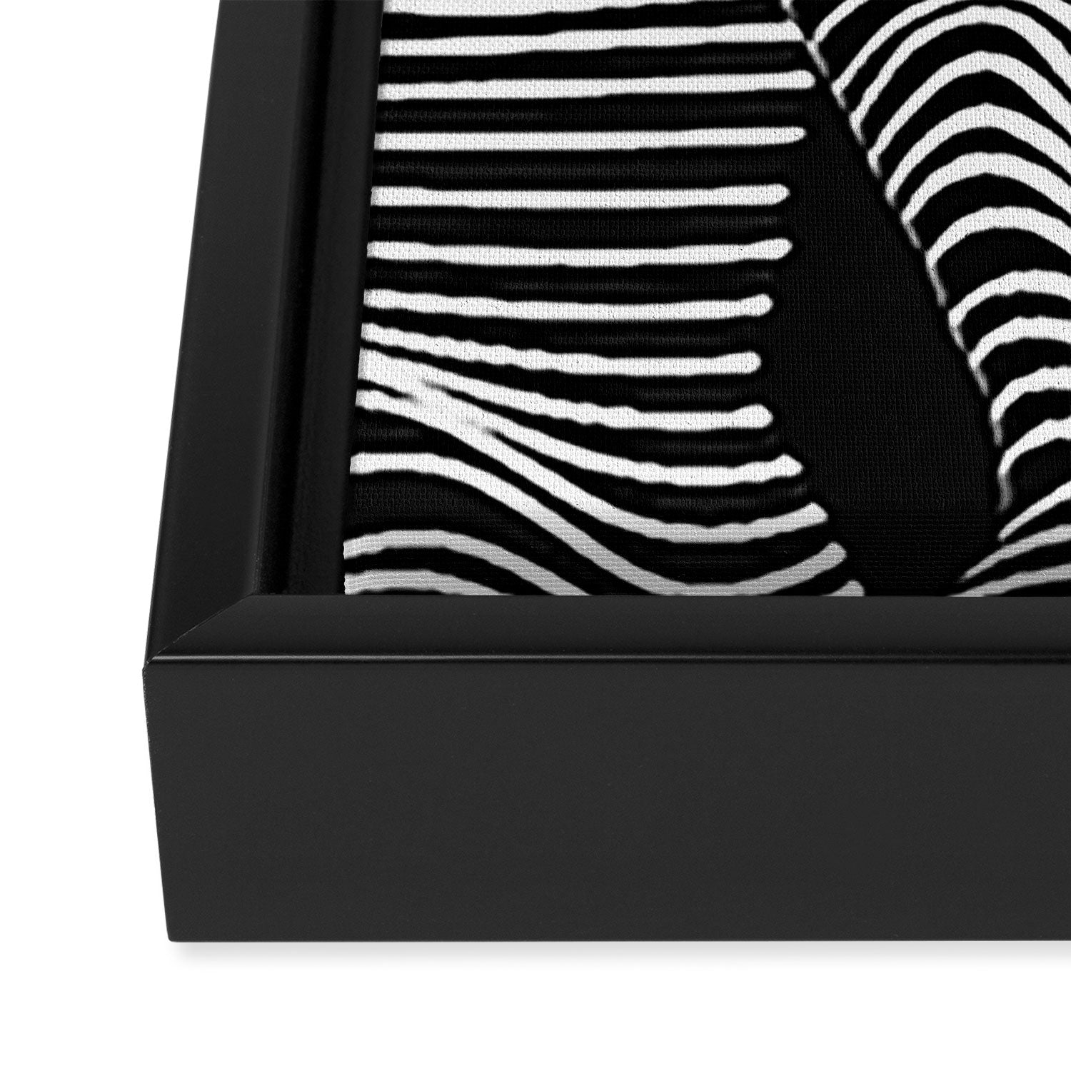 Minimalist Abstract Modern Ripple Lines Projected Woman Sensual Cool Feminine Black and White Photo Framed Canvas Print Gallery Image 3