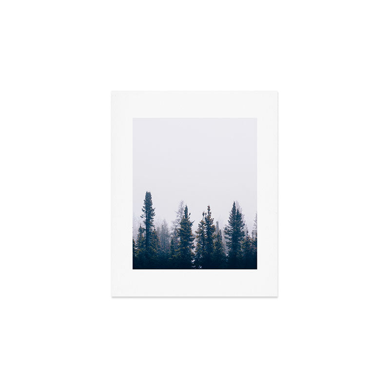 Minimalist Landscape Photo Pine Tree Silhouette Misty Forest Art Print Gallery Image 1