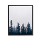 Minimalist Landscape Photo Pine Tree Silhouette Misty Forest Framed Canvas Print Gallery Image 6
