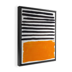 Minimalist Mid Century Mango Shade Black Lines Sunset Landscape Fun Framed Canvas Print Gallery Image 2