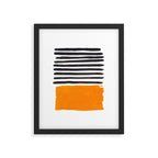 Minimalist Mid Century Mango Shade Black Lines Sunset Landscape Fun Framed Art Print Gallery Image 6