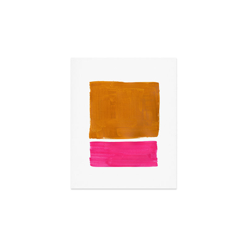 Minimalist Mid Century Modern Colorful Color Field Rothko Magenta Yellow Ochre Art Print Gallery Image 1