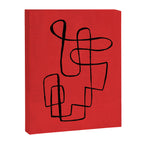 Minimalist Minimal Line Drawing Line Art Maze Red Painting Mid Century Modern Cool Retro Funky Trendy Canvas Print Gallery Image 6