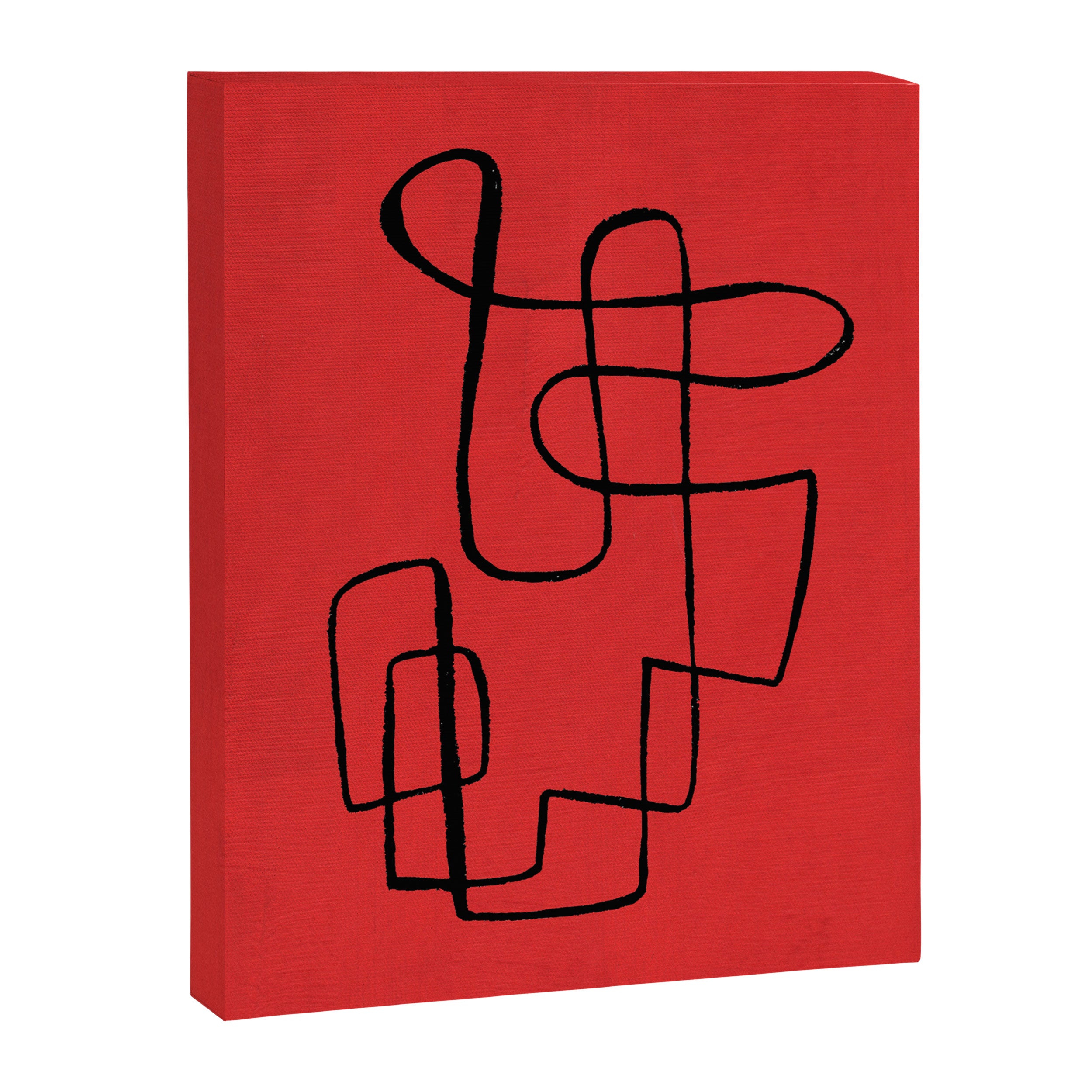 Minimalist Minimal Line Drawing Line Art Maze Red Painting Mid Century Modern Cool Retro Funky Trendy Canvas Print Gallery Image 6