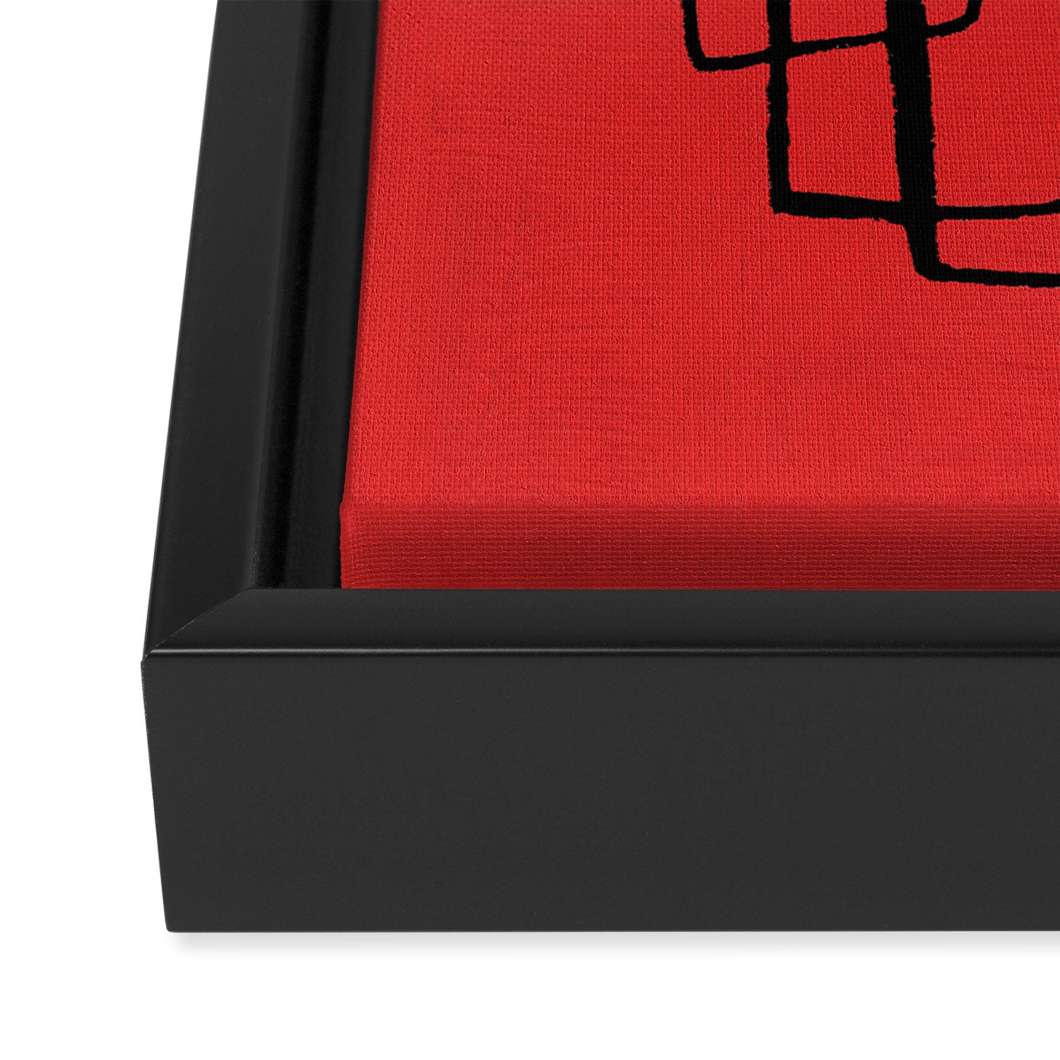 Minimalist Minimal Line Drawing Line Art Maze Red Painting Mid Century Modern Cool Retro Funky Trendy Framed Canvas Print Gallery Image 3