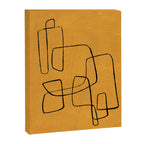 Minimalist Minimal Line Drawing Maze Mustard Yellow Painting Mid Century Modern Cool Funky Trendy Canvas Print Gallery Image 6