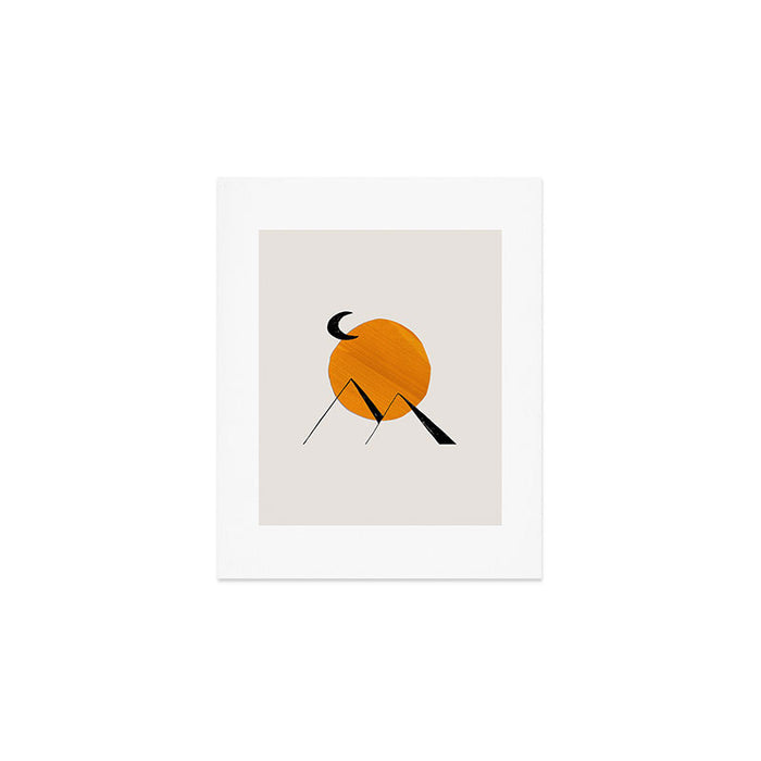 Minimalist Minimal Mid Century Abstract Middle Eastern Egypt Ancient Ruins Pyramids Moon Ejaaz Hanif Art Print Gallery Image 1