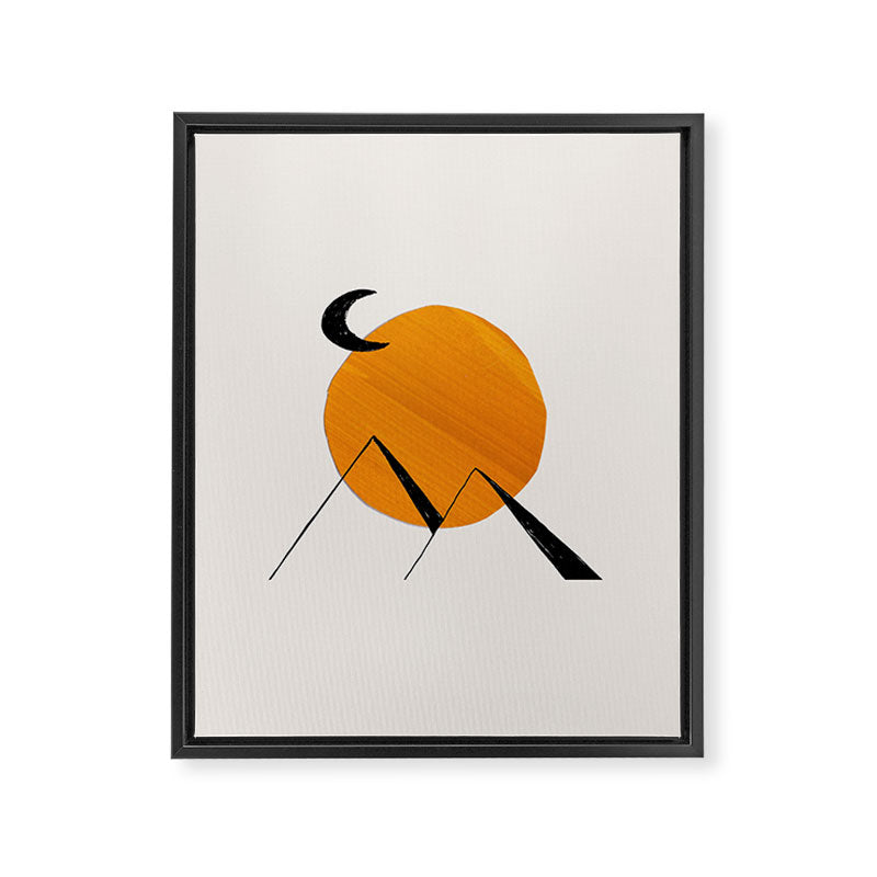 Minimalist Minimal Mid Century Abstract Middle Eastern Egypt Ancient Ruins Pyramids Moon Ejaaz Hanif Framed Canvas Print Gallery Image 6